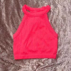 Aerie hot pink Ribbed cropped tank top